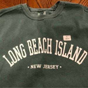 Long Beach Island NJ green sweatshirt women’s size XL